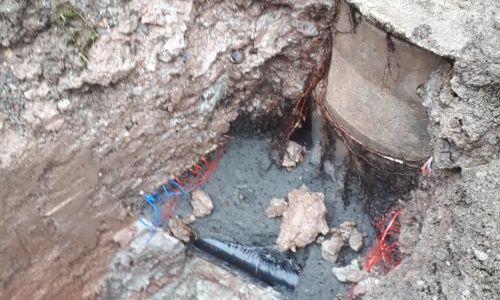 Travaux d'assainissement rue de la Croix