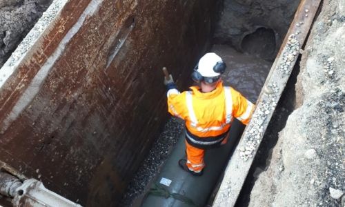 Travaux d'assainissement rue de la Croix