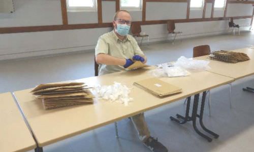 Distribution de masques aux Willerwaldois