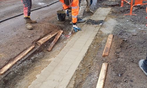 PROGRESSION DES TRAVAUX DE VOIRIE ET D'AMÉNAGEMENT QUALITATIF, RUE DE LA CROIX.