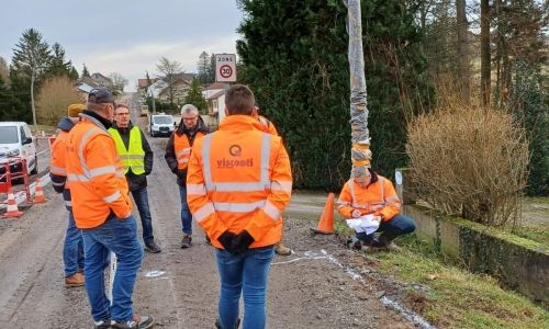 PROGRESSION DES TRAVAUX DE VOIRIE ET D'AMÉNAGEMENT QUALITATIF, RUE DE LA CROIX.