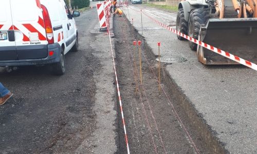 PROGRESSION DES TRAVAUX DE VOIRIE ET D'AMÉNAGEMENT QUALITATIF, RUE DE LA CROIX.