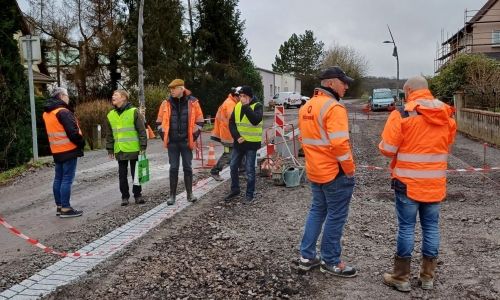PROGRESSION DES TRAVAUX DE VOIRIE ET D'AMÉNAGEMENT QUALITATIF, RUE DE LA CROIX.