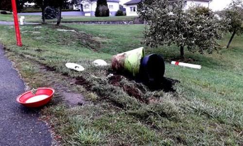 Remplacement de la signalisation suite à un accident