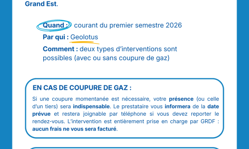 INTERVENTIONS SUR LE RESEAU DE GAZ EN 2026